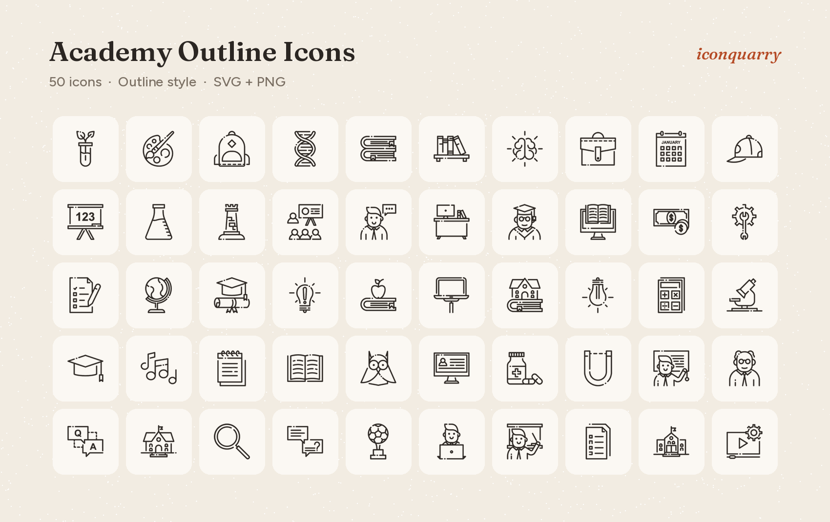 All icons in Academy Outline Icons