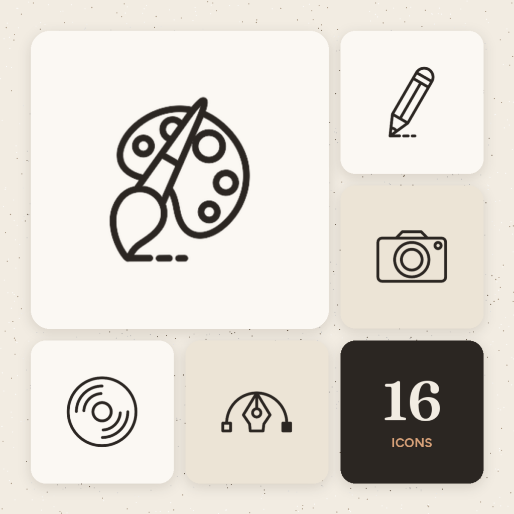 Art & Design Outline Icons cover