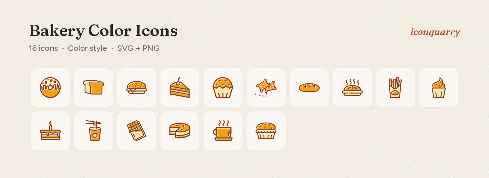All icons in Bakery Color Icons