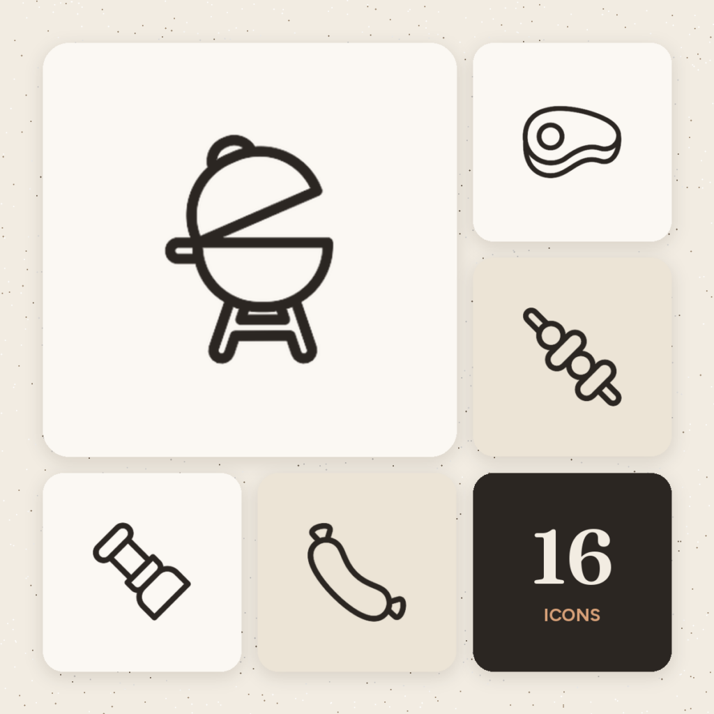 Barbecue & Grill Outline Icons cover