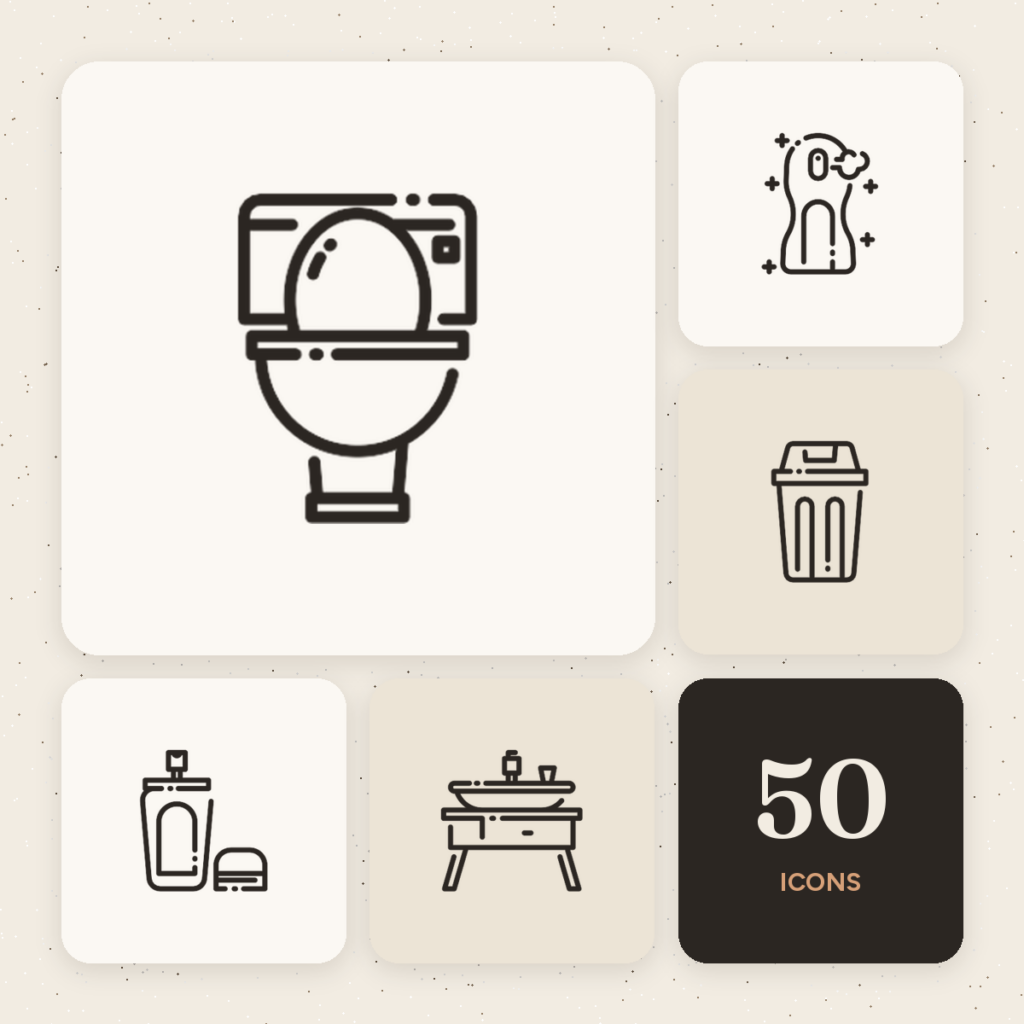Bathroom Outline Icons cover