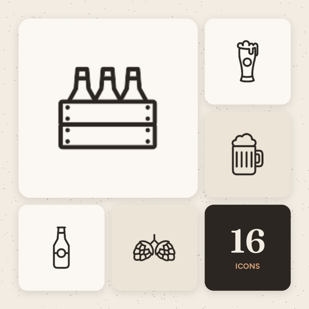 Beer Outline Icons Vol. 1 cover
