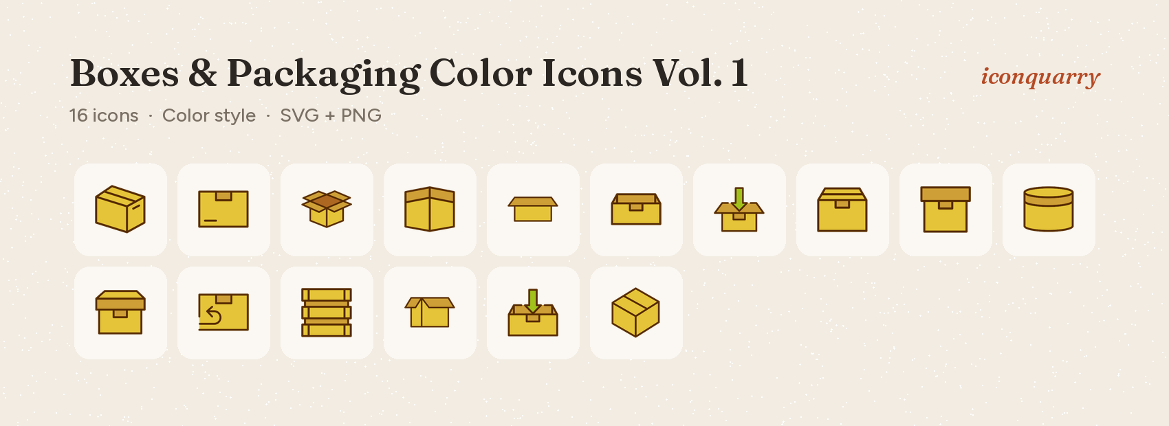 All icons in Boxes & Packaging Color Icons Vol. 1