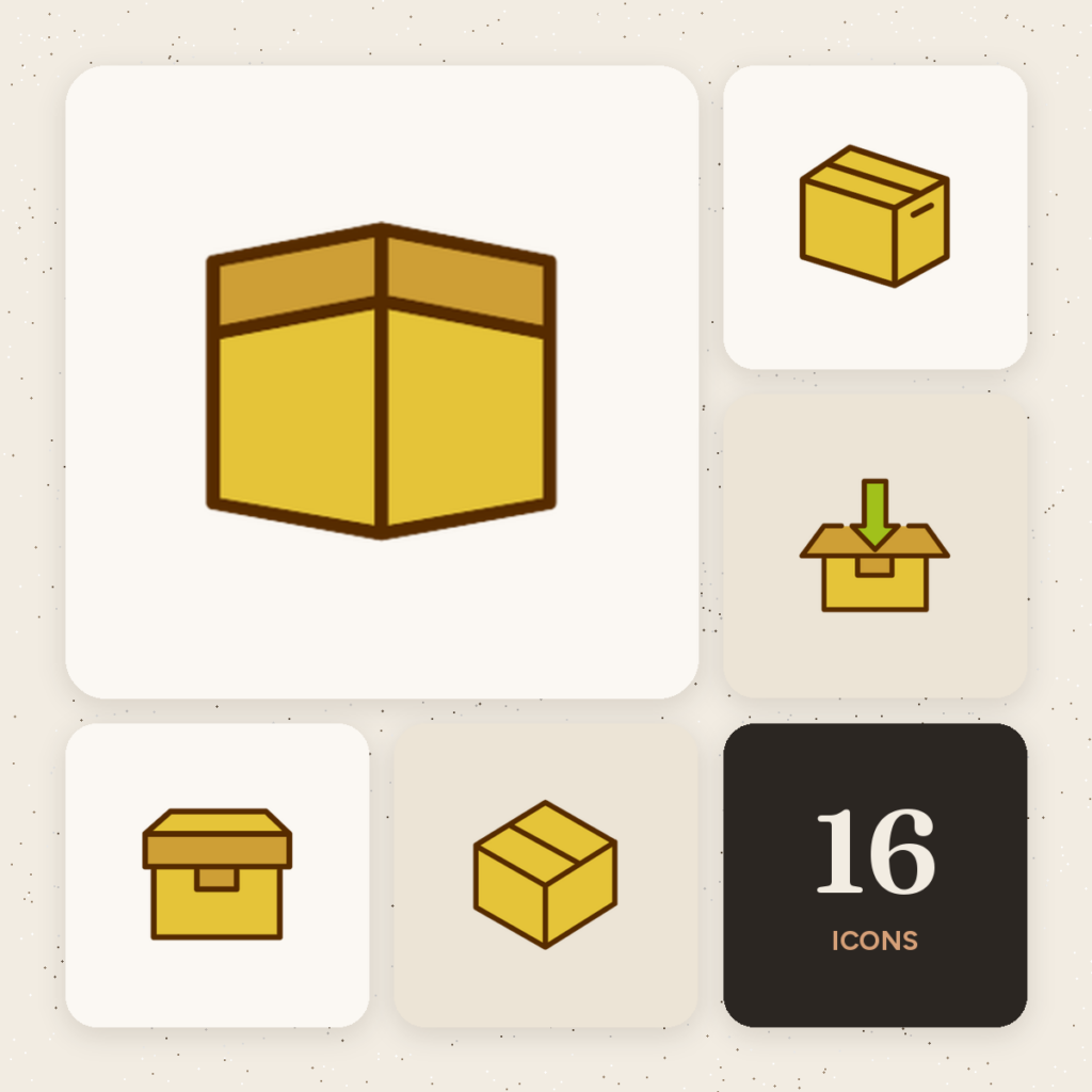 Boxes & Packaging Color Icons Vol. 1 cover