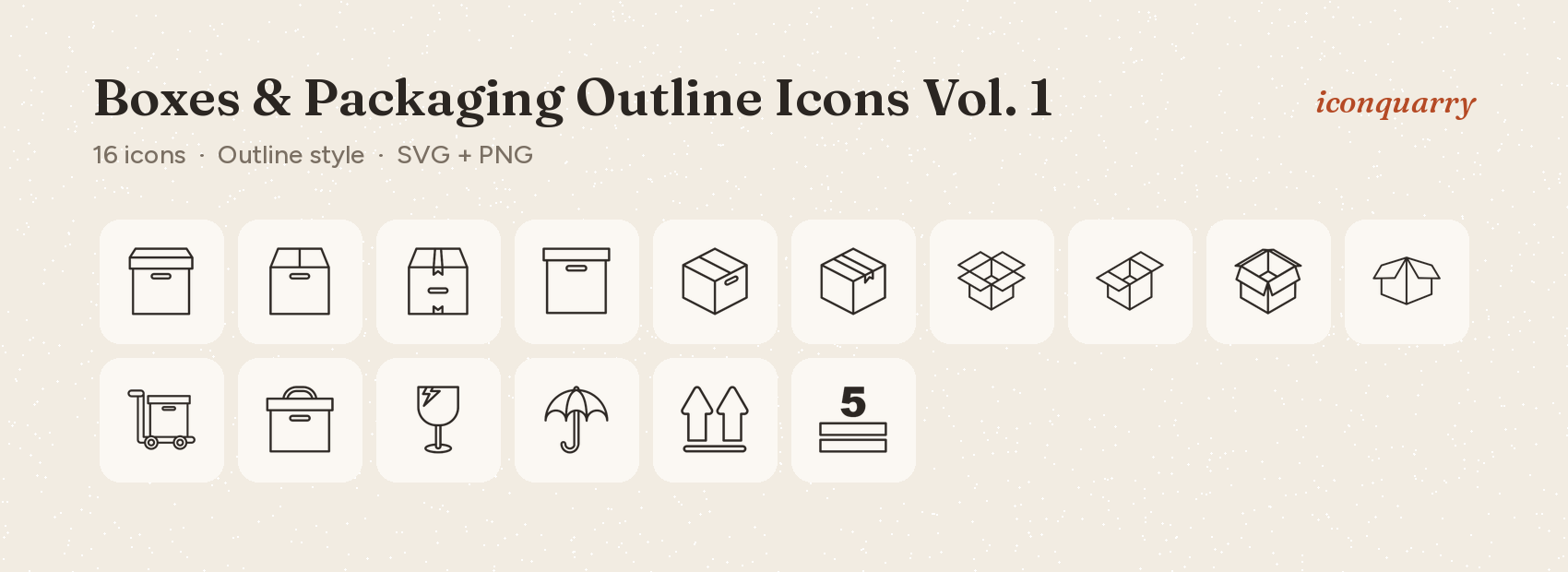All icons in Boxes & Packaging Outline Icons Vol. 1