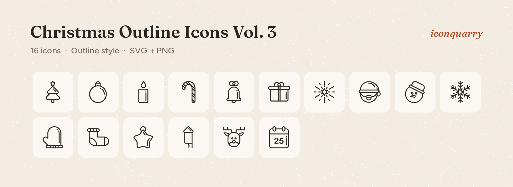 All icons in Christmas Outline Icons Vol. 3