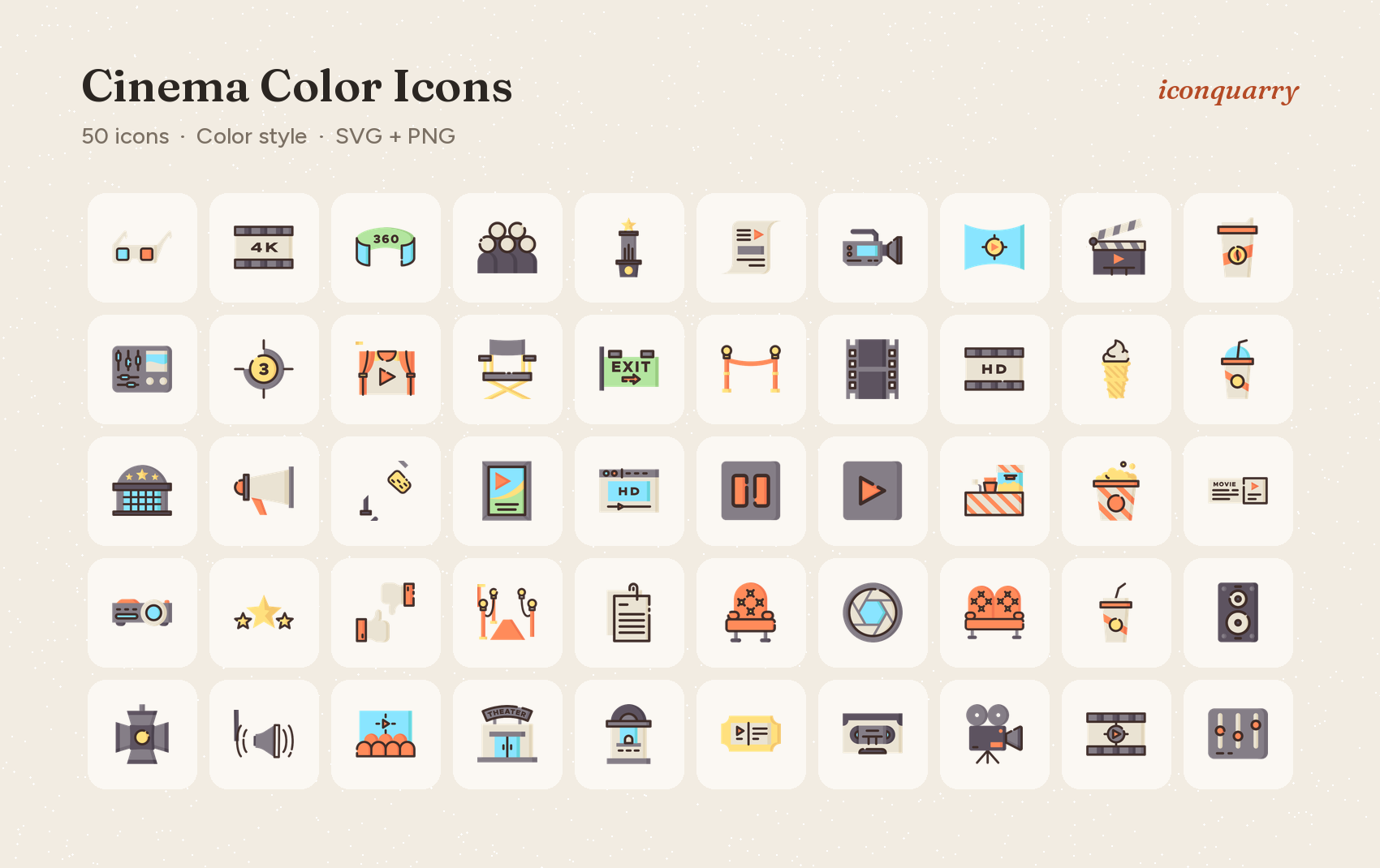 All icons in Cinema Color Icons
