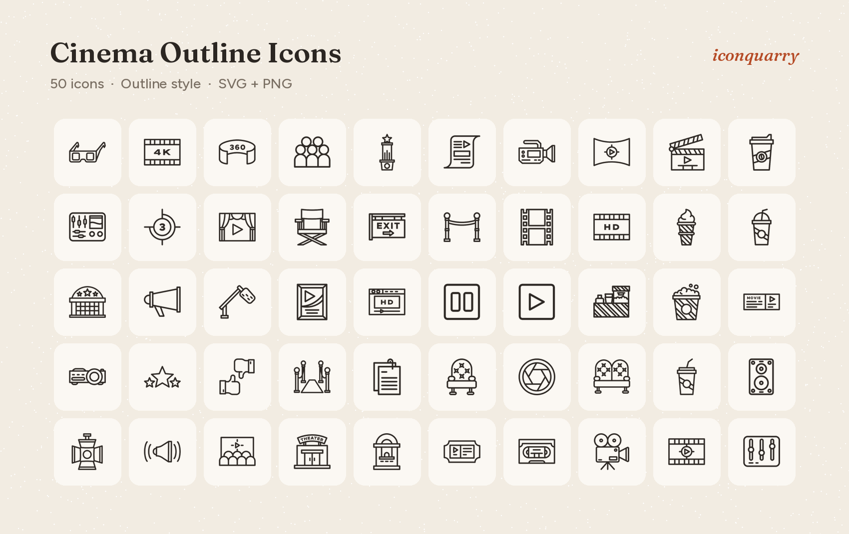 All icons in Cinema Outline Icons