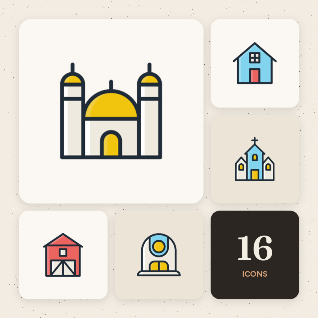 City Buildings Color Icons cover