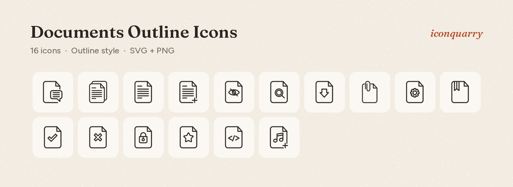 All icons in Documents Outline Icons