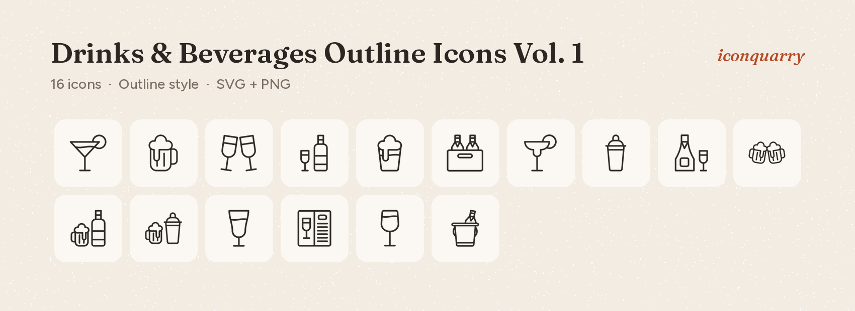 All icons in Drinks & Beverages Outline Icons Vol. 1