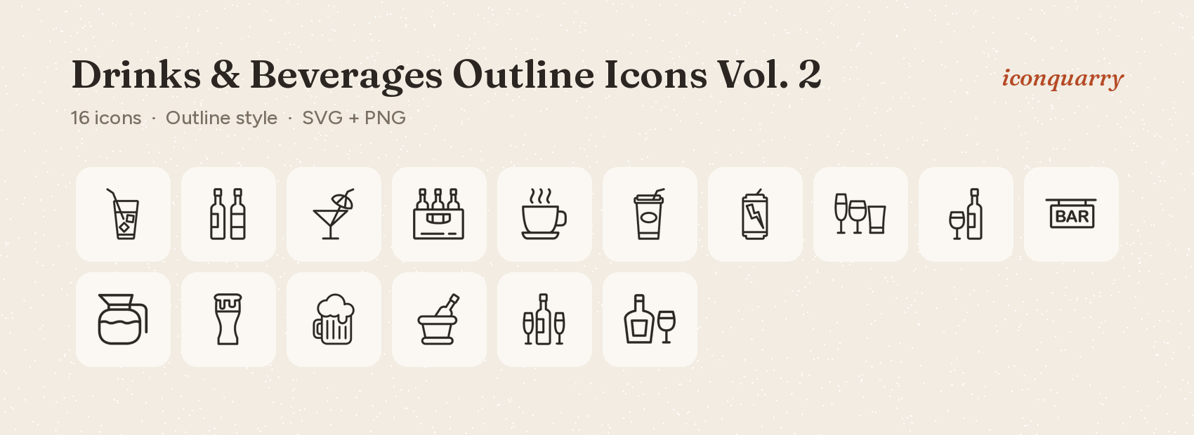 All icons in Drinks & Beverages Outline Icons Vol. 2