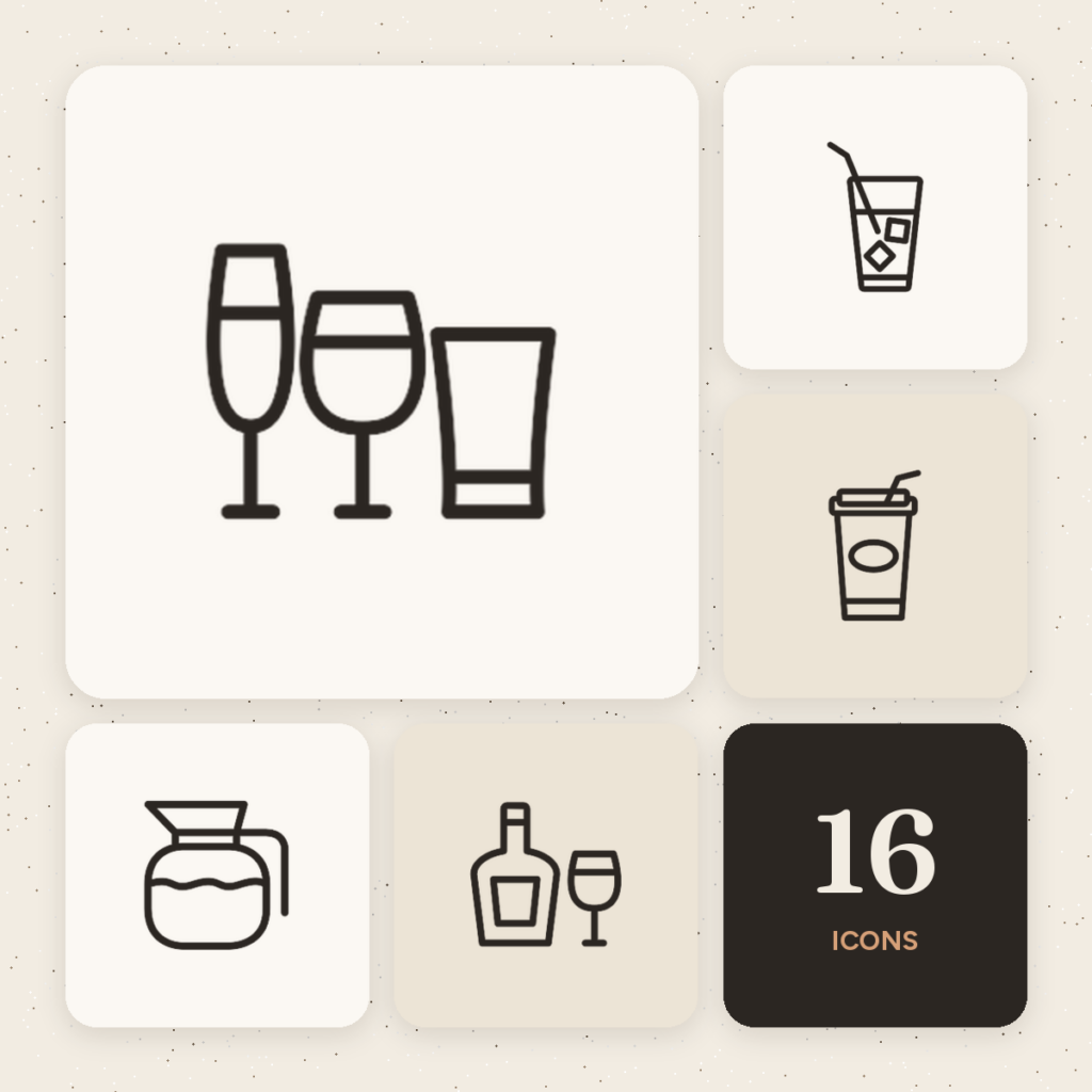 Drinks & Beverages Outline Icons Vol. 2 cover