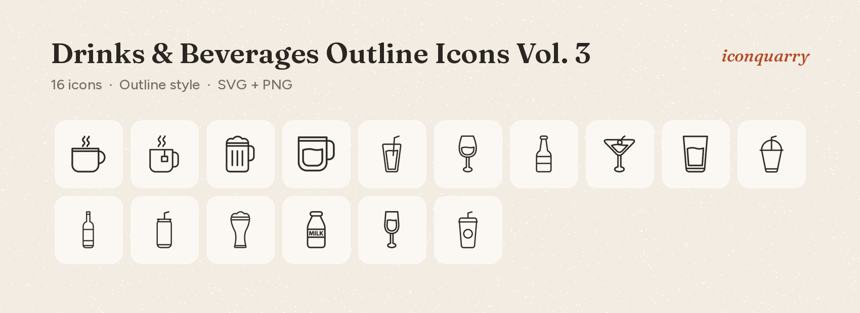 All icons in Drinks & Beverages Outline Icons Vol. 3