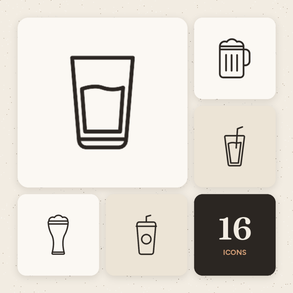 Drinks & Beverages Outline Icons Vol. 3 cover