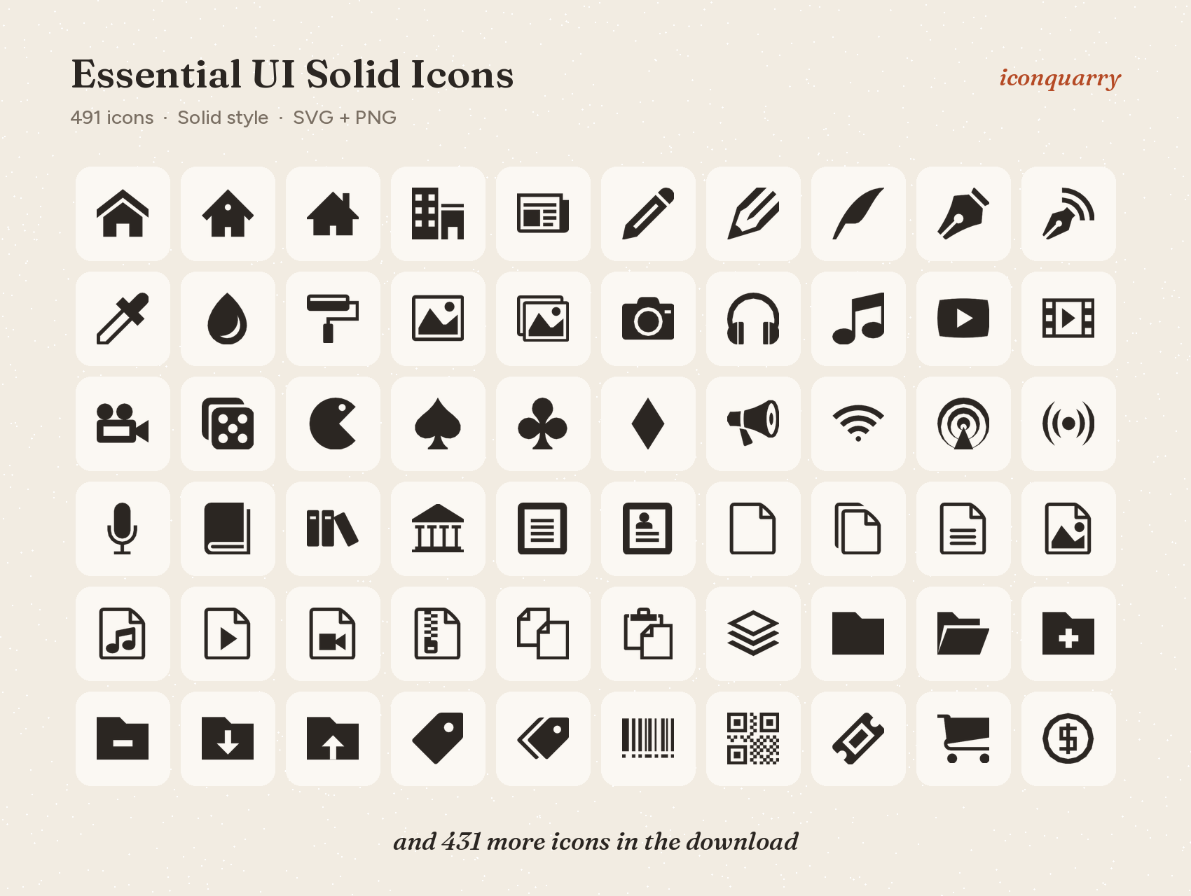 All icons in Essential UI Solid Icons