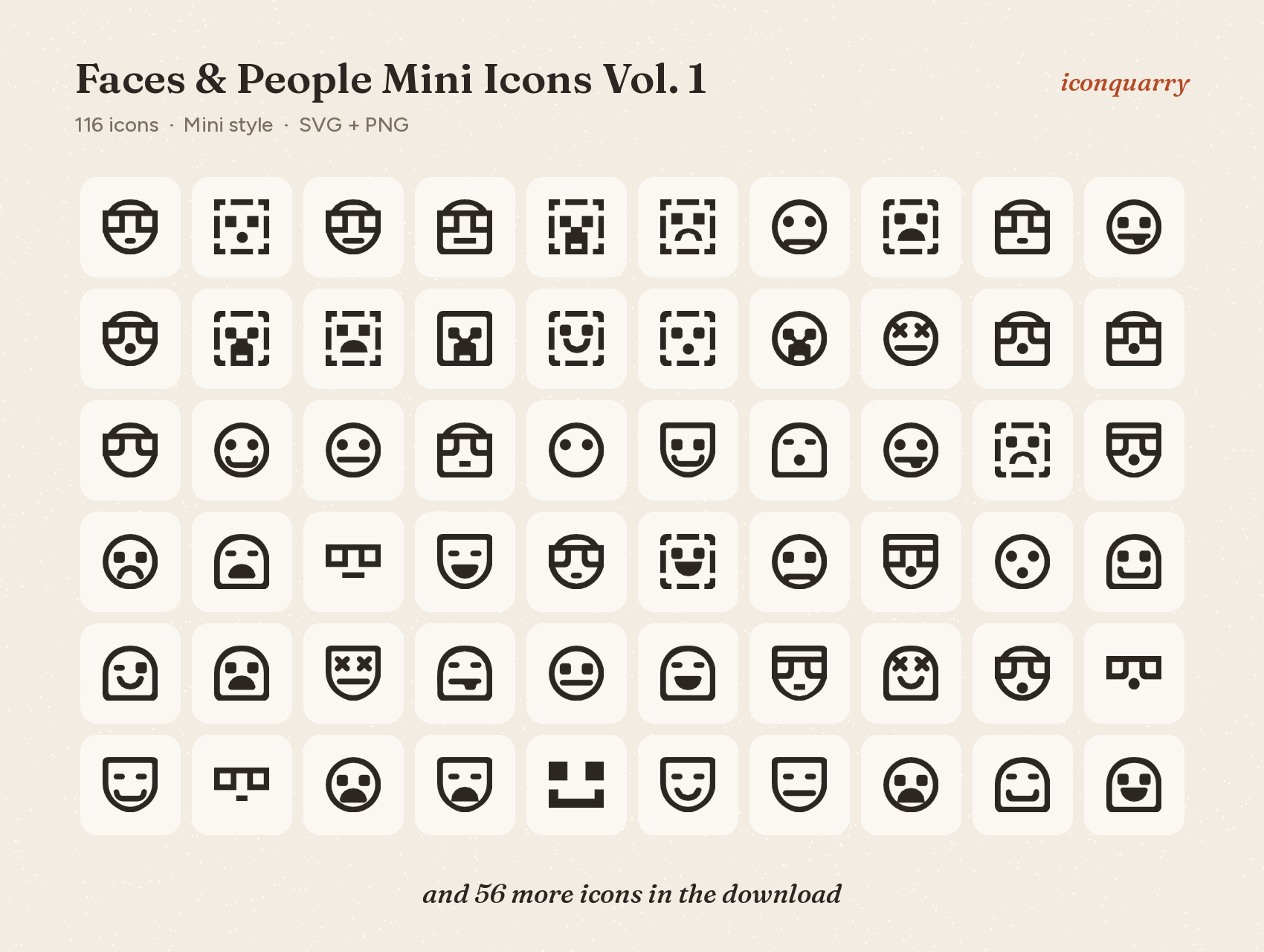 All icons in Faces & People Mini Icons Vol. 1