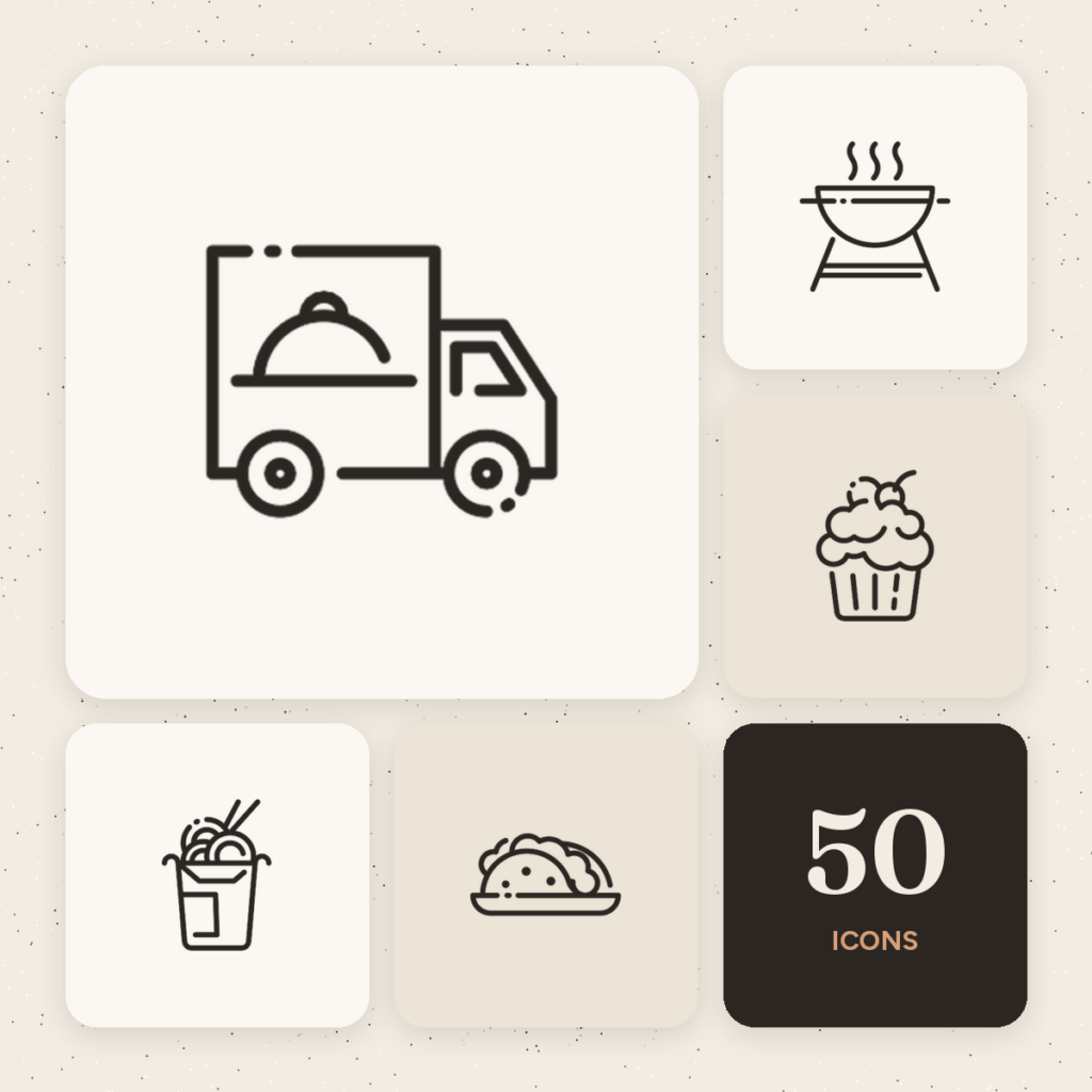 Fast Food Outline Icons cover