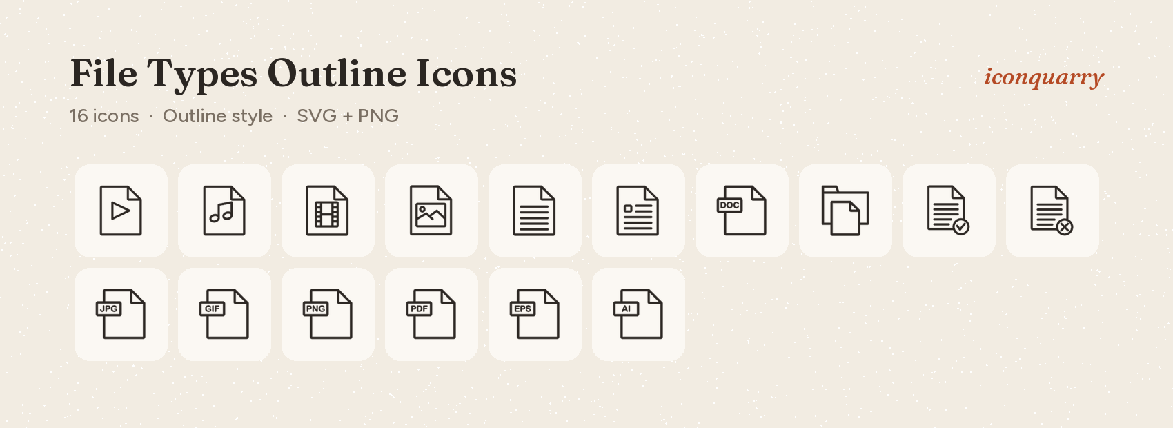 All icons in File Types Outline Icons