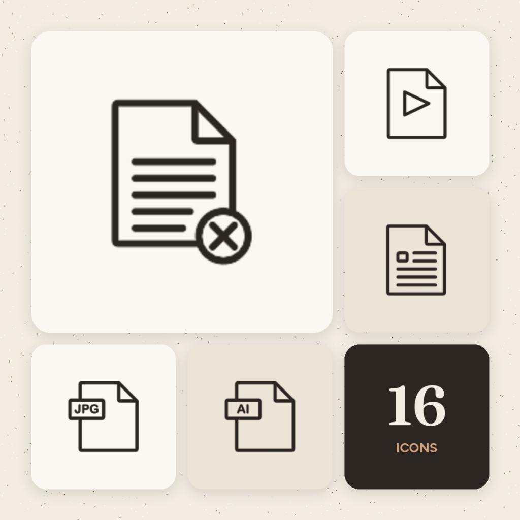 File Types Outline Icons cover