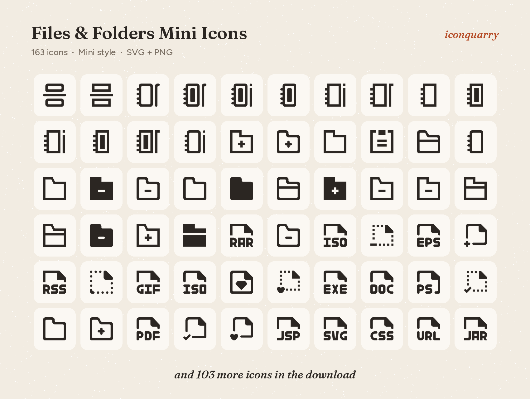 All icons in Files & Folders Mini Icons