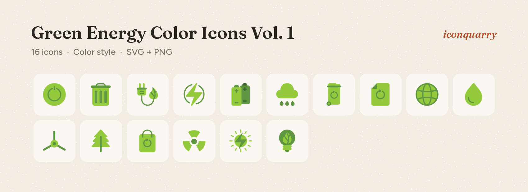 All icons in Green Energy Color Icons Vol. 1