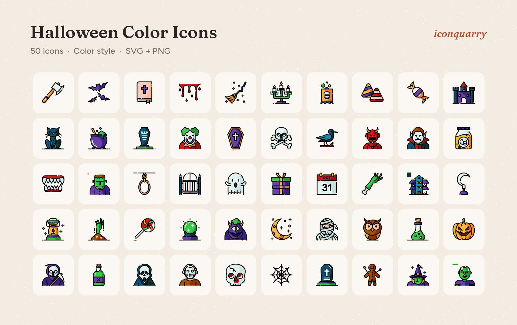 All icons in Halloween Color Icons