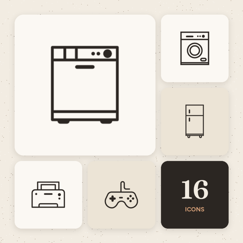Home Appliances Outline Icons cover