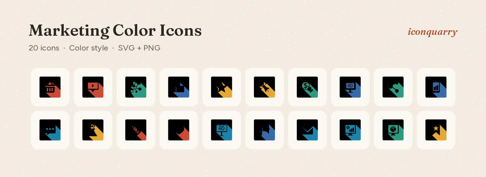 All icons in Marketing Color Icons
