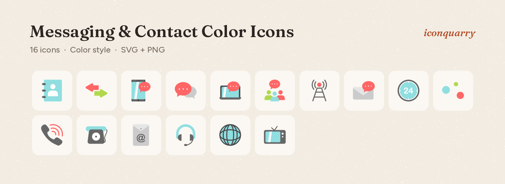 All icons in Messaging & Contact Color Icons