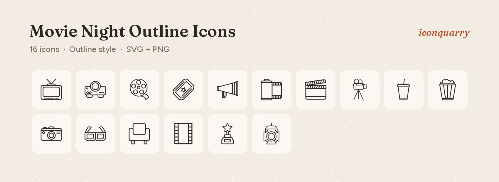All icons in Movie Night Outline Icons