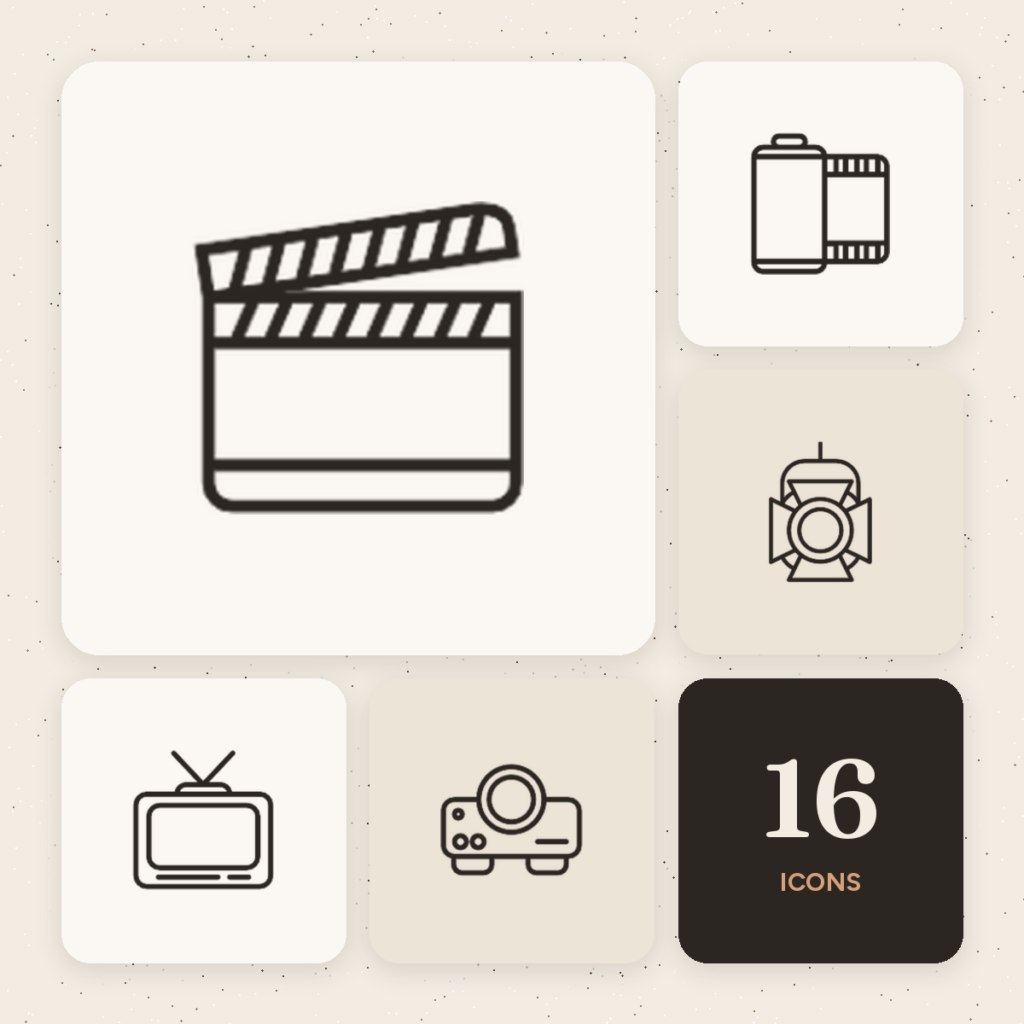 Movie Night Outline Icons cover
