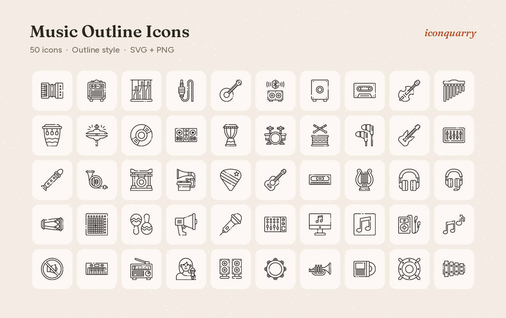 All icons in Music Outline Icons