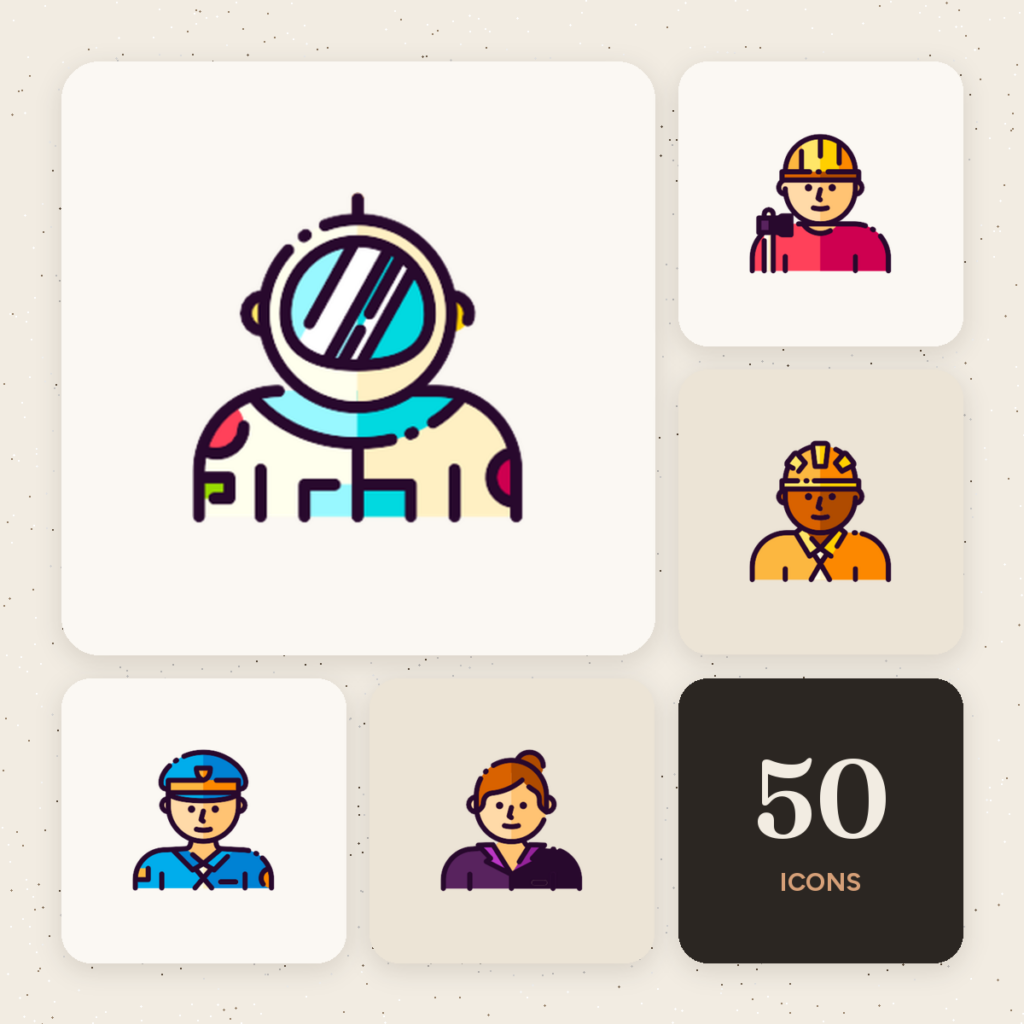 Profession Avatars Color Icons cover