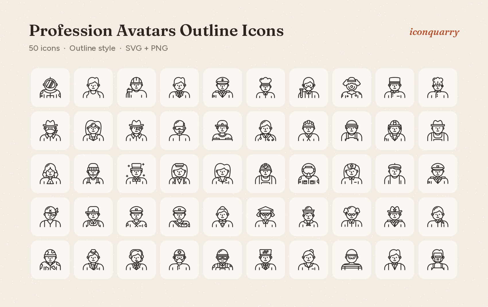 All icons in Profession Avatars Outline Icons