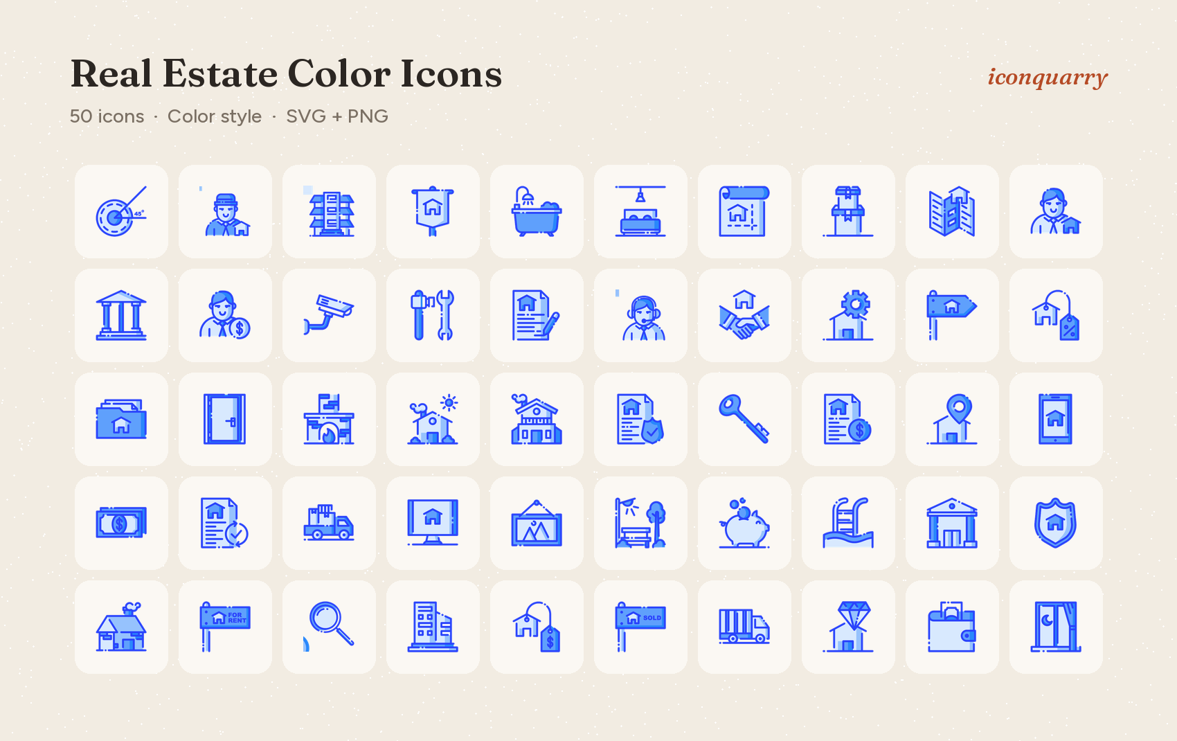 All icons in Real Estate Color Icons