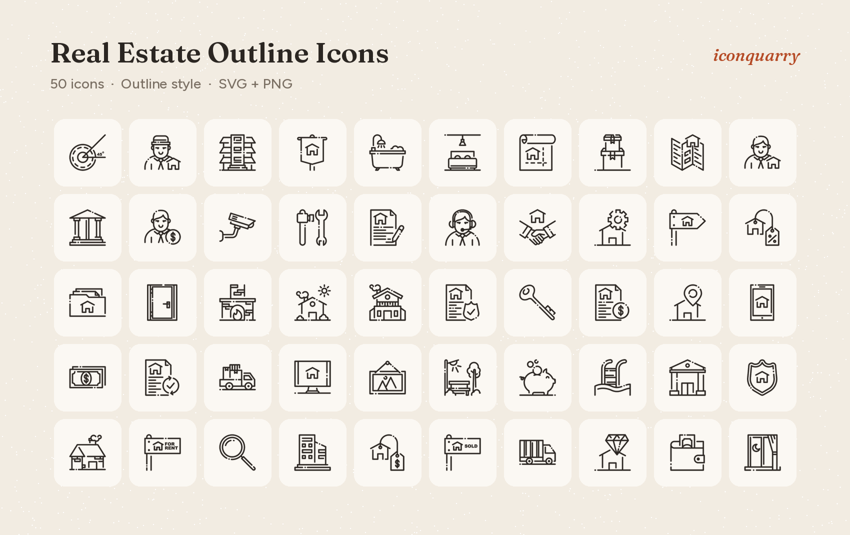 All icons in Real Estate Outline Icons