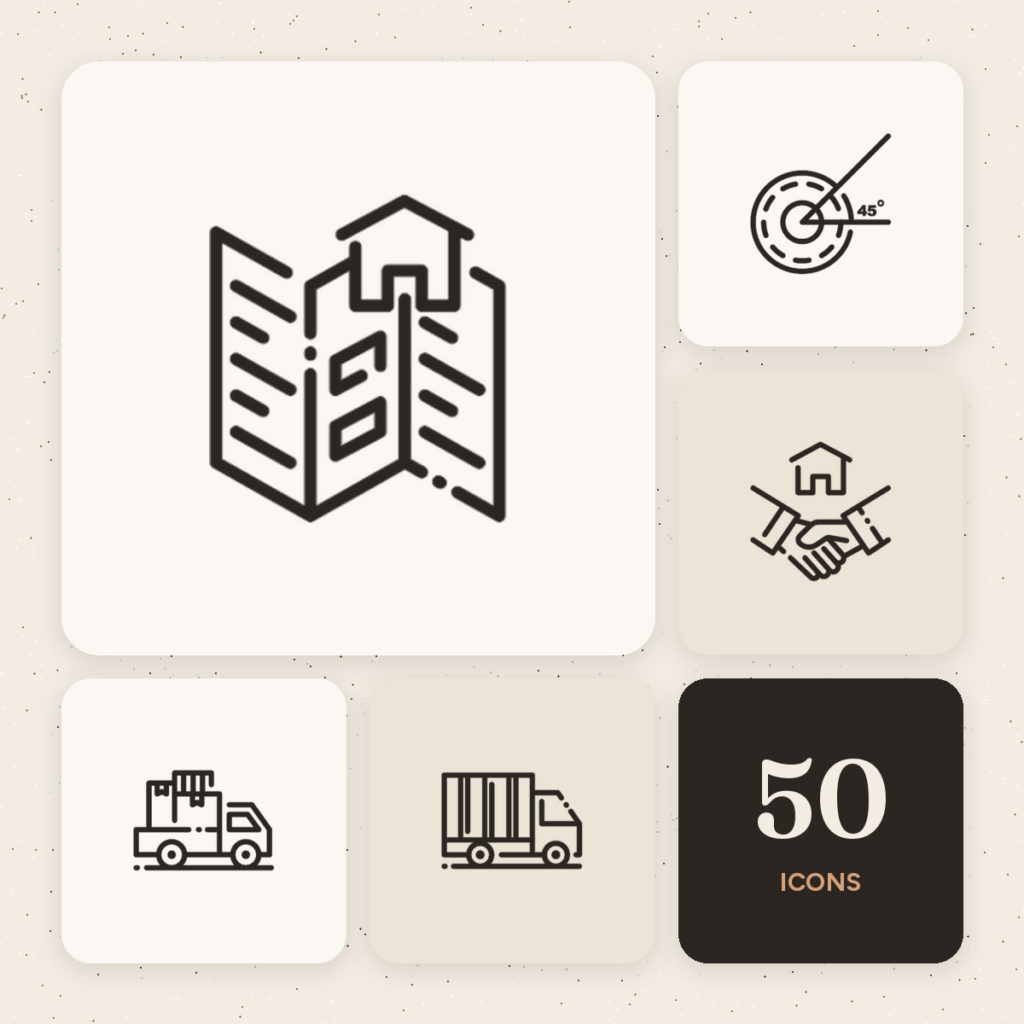 Real Estate Outline Icons cover