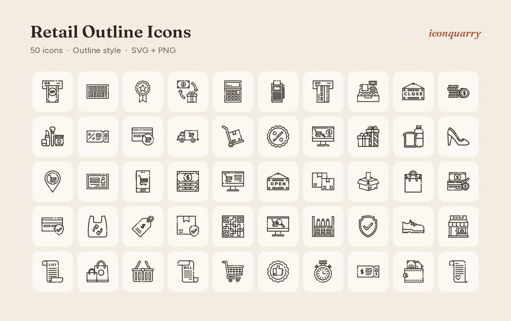 All icons in Retail Outline Icons