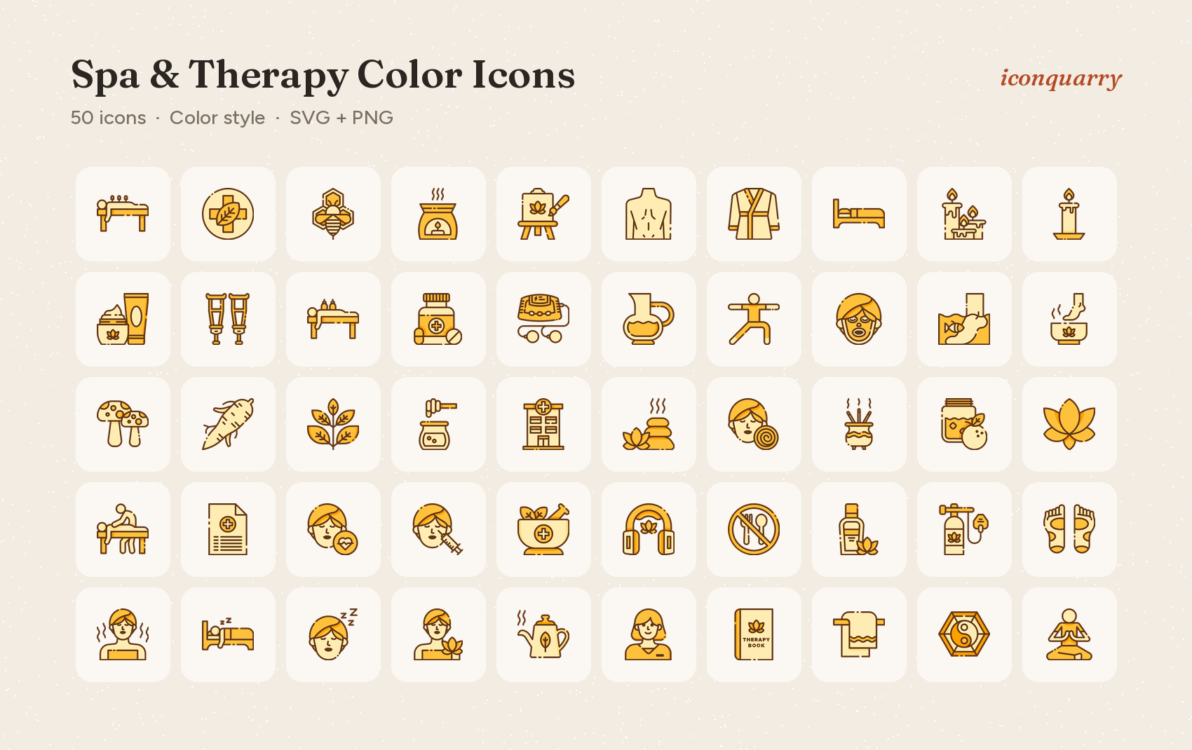 All icons in Spa & Therapy Color Icons