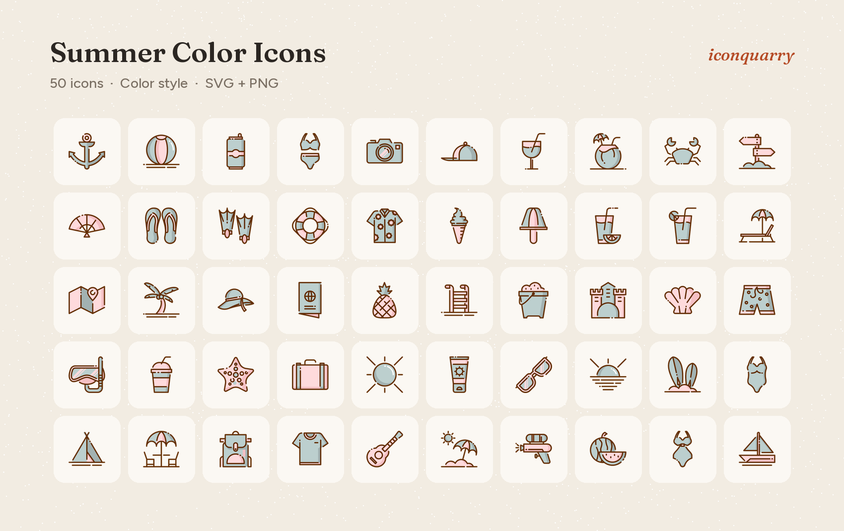 All icons in Summer Color Icons