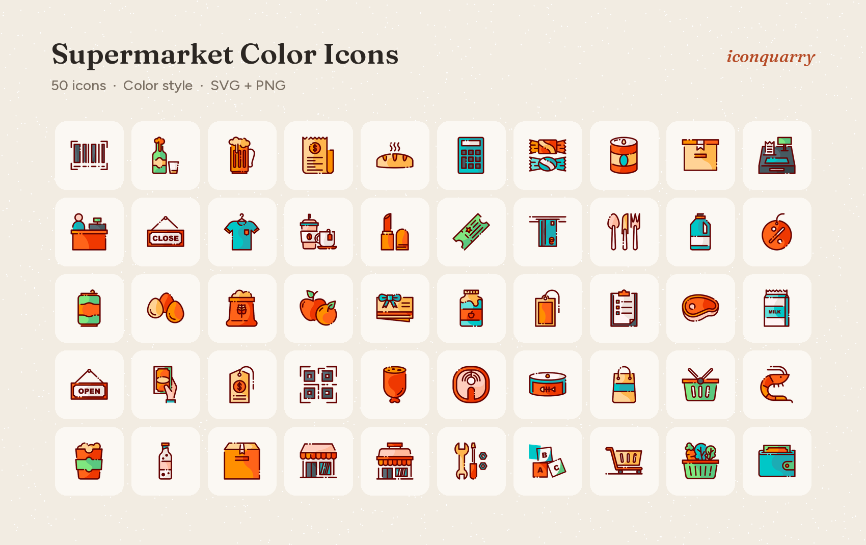 All icons in Supermarket Color Icons