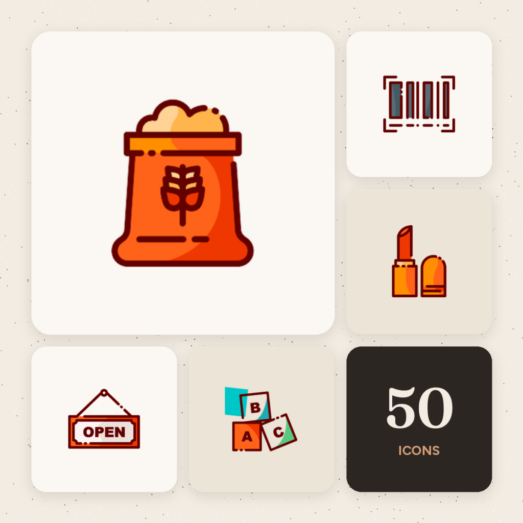 Supermarket Color Icons cover
