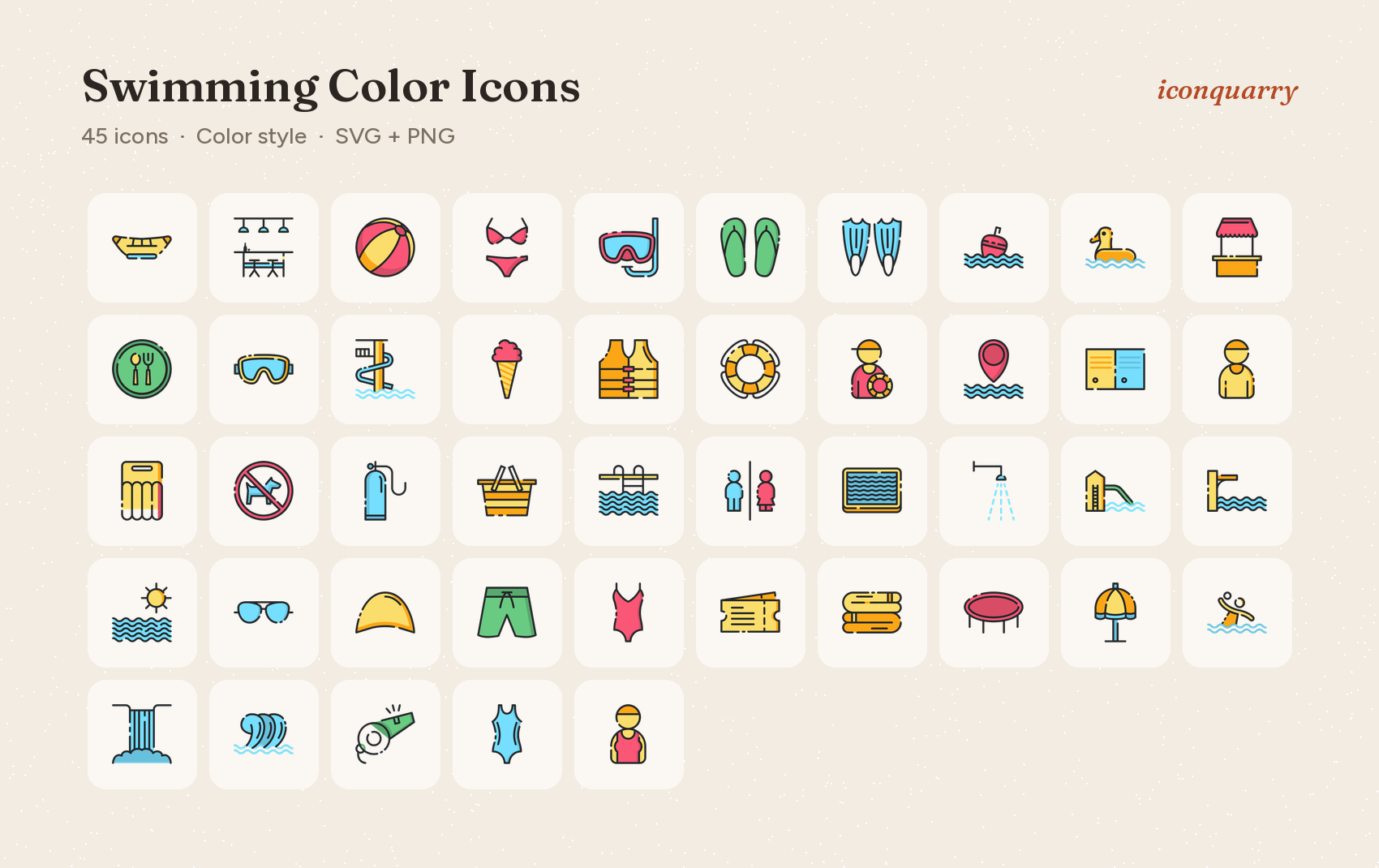 All icons in Swimming Color Icons