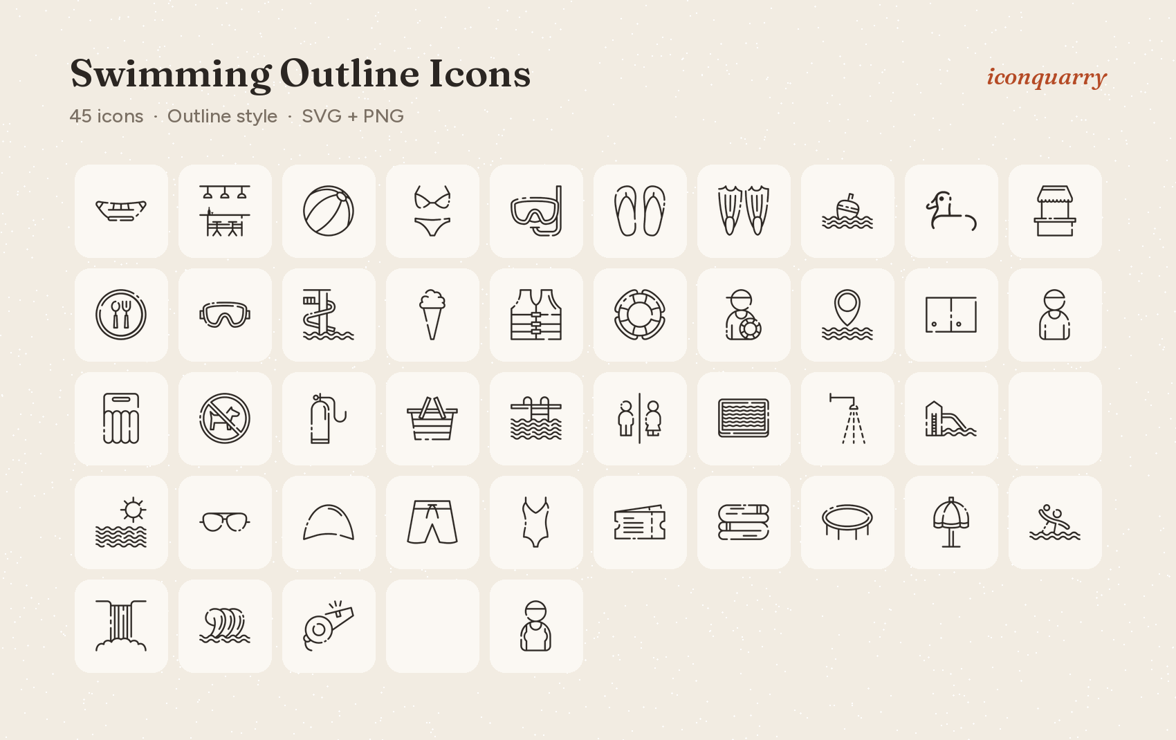 All icons in Swimming Outline Icons