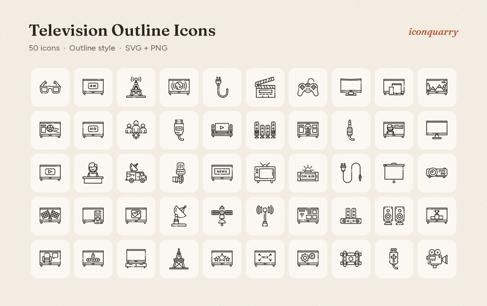 All icons in Television Outline Icons