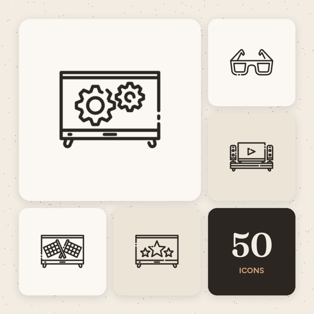 Television Outline Icons cover