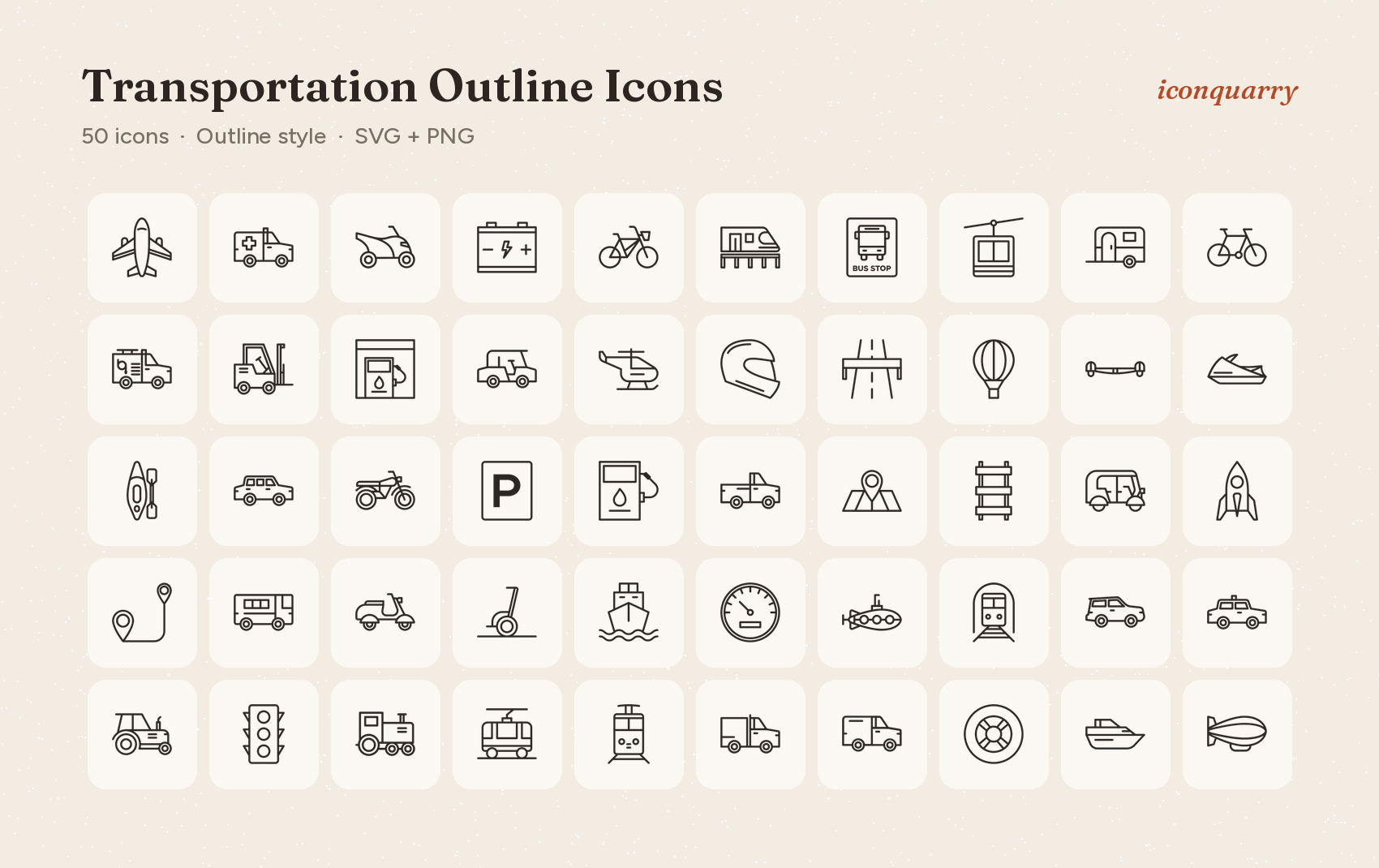 All icons in Transportation Outline Icons