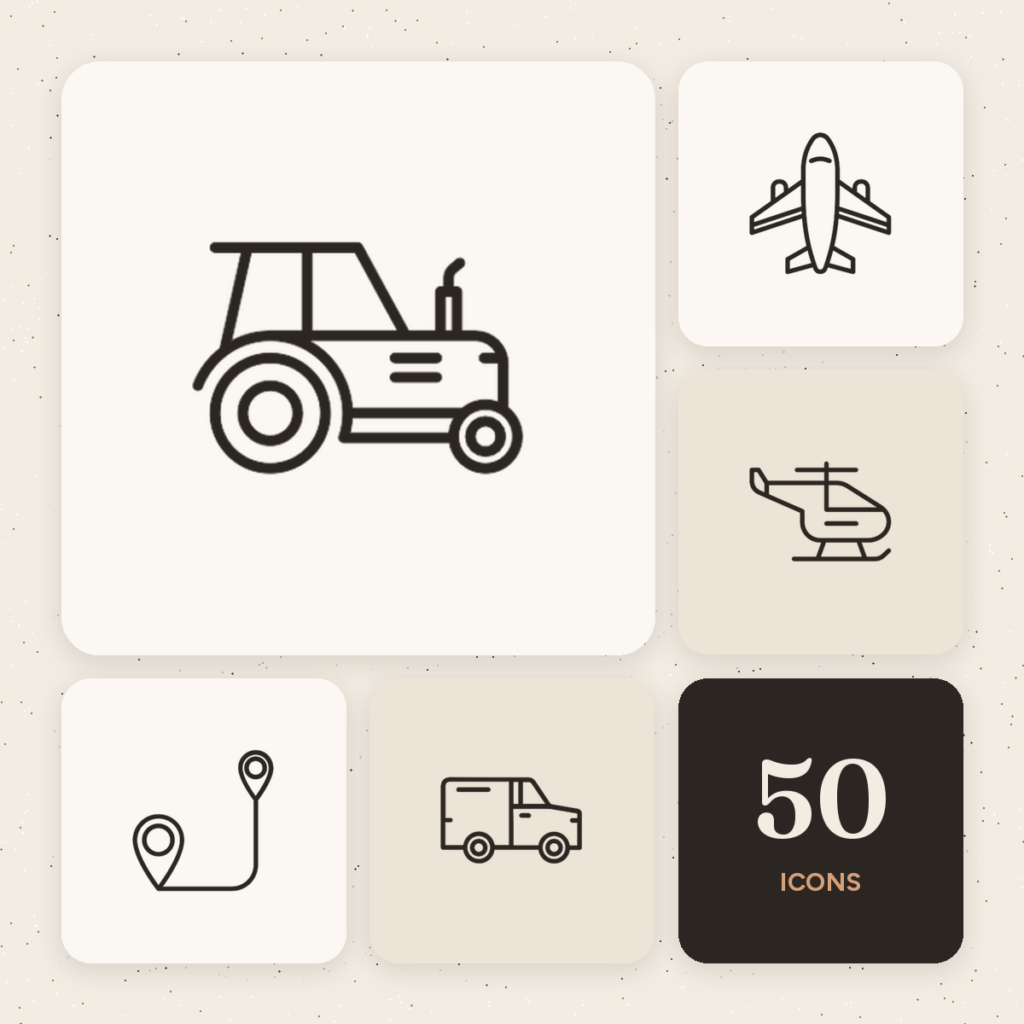 Transportation Outline Icons cover