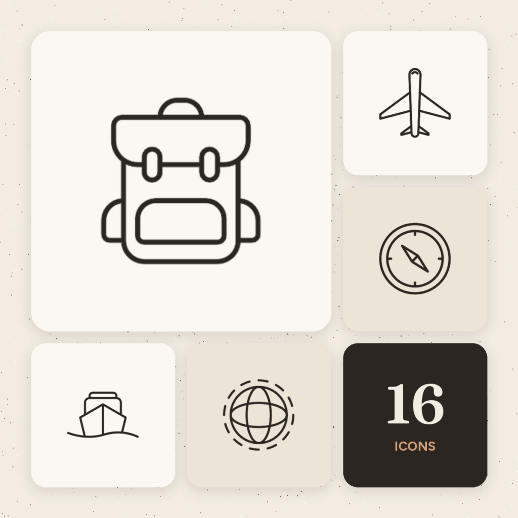 Travel & Tourism Outline Icons cover